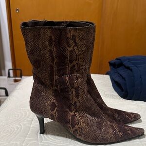 Brown Snakeskin Women's Boots